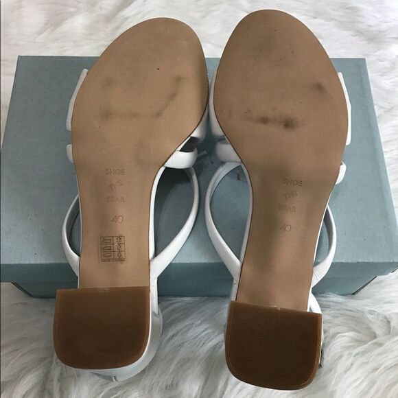 Anthropologie White Sandal Shoe The Bear Sandal May Puff Leather Heel Sandals - Picture 4 of 13